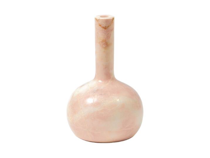 Massiver, grosser Design Kerzenständer „Herritage Bell“ aus Marmor Coralrosa Pols Potten