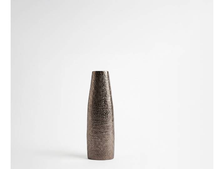Vase Conico l13 x P7 x H35 cm Aluminium Mokka Bronze Moulé