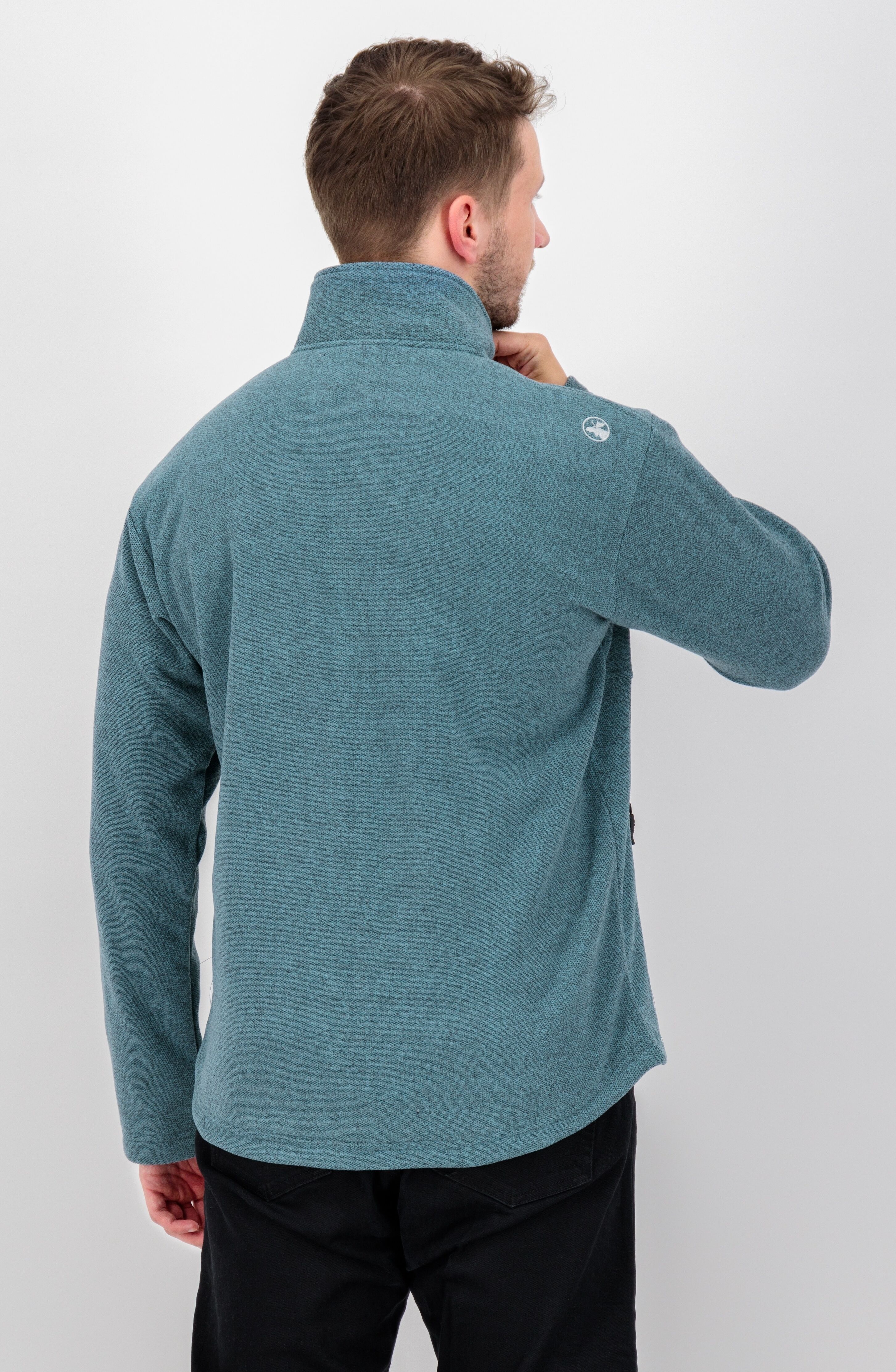 Strickfleecejacke DEPROC ACTIVE "SEWARD MN", Herren, Gr. XXXL (58), grau (smoke), Fleece, 100% Polyester, normal hüftbedeckend, gerader Abschluss, Jacken Strickfleecejacke, mit 2-Wege-Reissverschluss smoke XXXL (58)