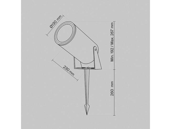 Maytoni LED-Erdspießstrahler Bern, graphit, Ø 13 cm, IP65 Bern, alu / grau / zink, Aluminium