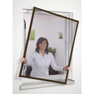 Culex Fliegengitter Alu Basic braun, für Fenster, mit Rahmen, 100x120cm
