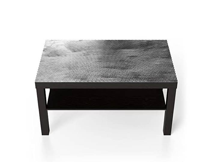 DEQORI Glastisch schwarz groß 90x50 cm Motiv Gitter aus Punkten ausgefallener Beistelltisch aus Glas Hochglanz Couchtisch fürs Wohnzimmer moderner Couch Tisch mit Design