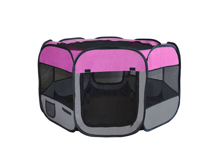 Welpenauslauf faltbar pink