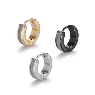 Creolen-Set FIRETTI "Multipack Schmuck Geschenk Ohrschmuck Creolenset", gelb (edelstahlfarben, gelbgoldfarben, schwarz), Ohrringe, Damen, Edelstahl