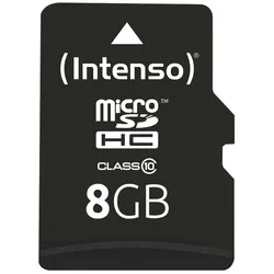 Intenso Speicherkarte microSDHC Card 8GB C10