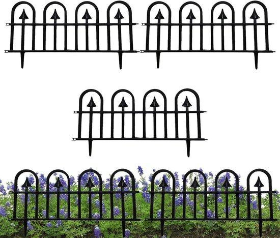 Decoratieve Tuinomheining Zwart - Weerbestendige PP Tuinrand Panelen voor Bloembedden - 63 x 35 cm