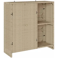 Helloshop26 - Moderner rechteckiger Aufbewahrungsschrank 100 x 36 x 102 cm platzsparend minimalistischer Stil beiges Rattan 02_0058057
