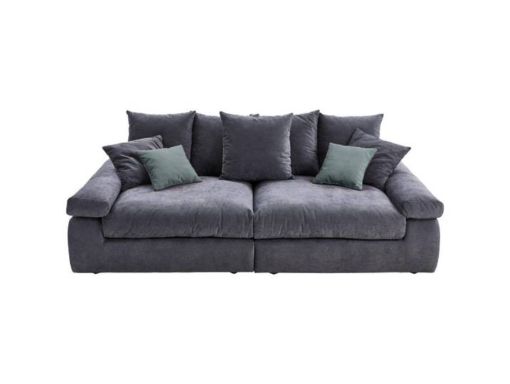 BIGSOFA, Anthrazit & Blaugrau, 260x140x90 cm, Textil, 4-Sitzer, Modern, CARRYHOME