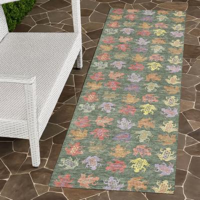 Addison Rugs Machine Washable Indoor/ Outdoor Modern Frogs Chantille Rug