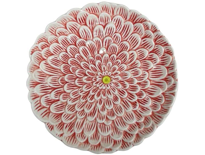 Teller flach Flora pink Steinzeug D 20 cm