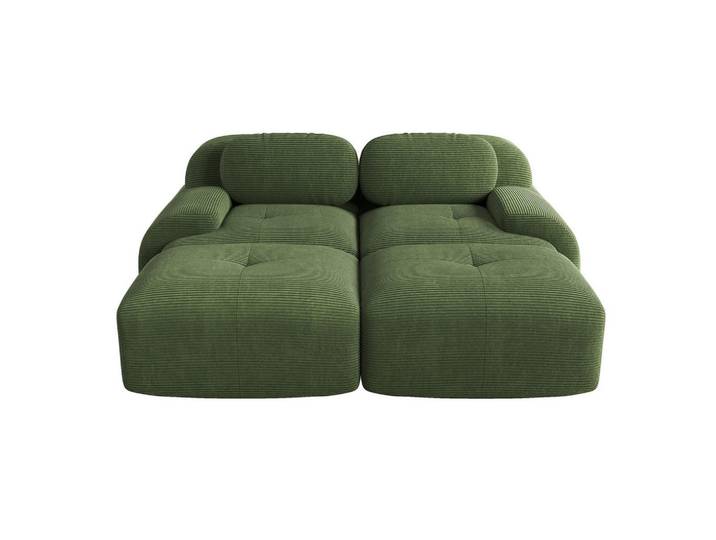 Redom Modulares Ecksofa rahmenlos mit ergonomischen Armlehnen und rutschfester Unterseite, Grün, 208x178 cm, Wohnzimmer, Sofas & Couches, Wohnlandschaften, Ecksofas