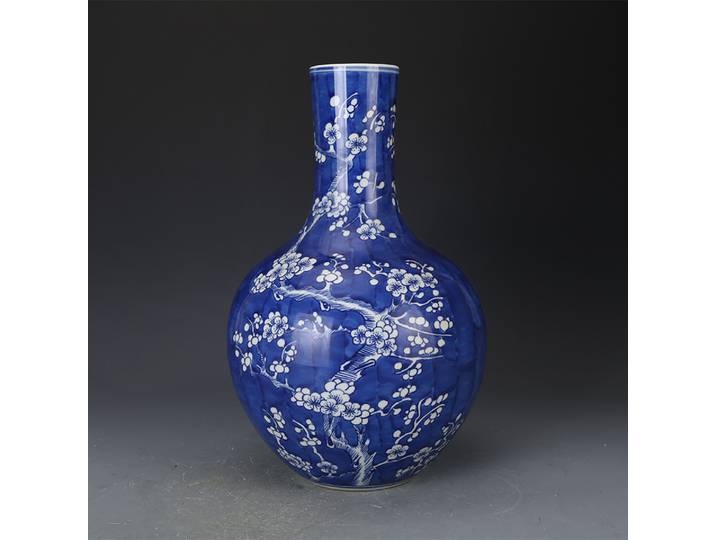 Vase en porcelaine Qianlong de la dynastie Qing, Vase à motif de fleurs bleu et blanc, Vase de Collection ancienne orientale en porcelaine Antique