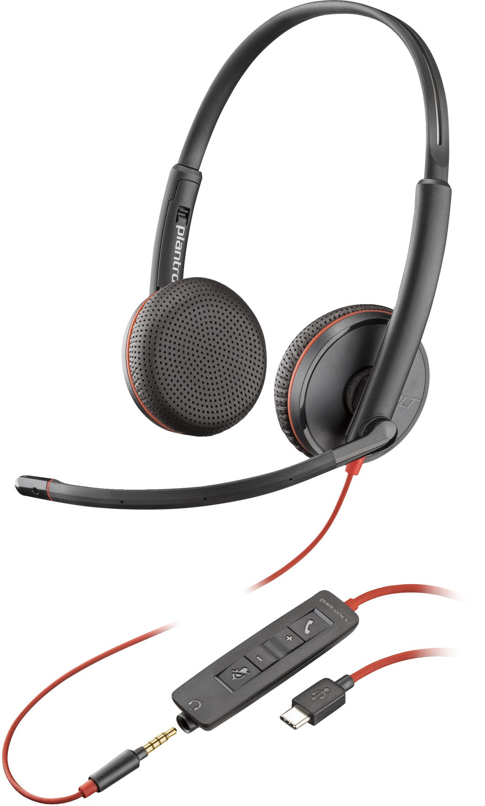 HP Poly Blackwire C3225 USB-C Stereohoofdtelefoon met microfoon, Zwart