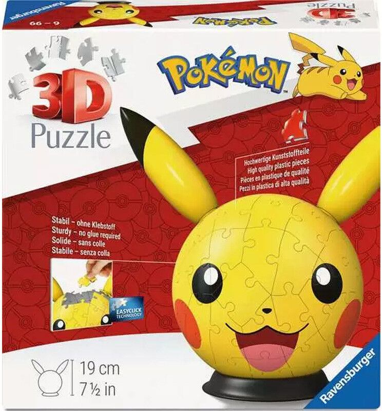 Puzzle 3D Ball Nightlight 72 pcs Pokemon Pikachu - Ravensburger