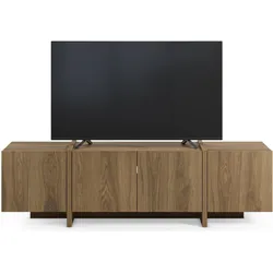 Aucune, TV Möbel, VOLIA TV-Möbel – Ausführung: Dunkle Eiche – Japandi-Stil – 4 Türen – 180 x 35 x 55 cm (180 x 35 x 55 cm)