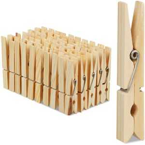 Relaxdays Wäscheklammern 10024136, aus Holz, braun, 100 Stück