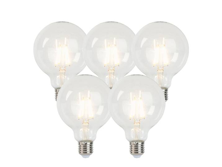 Lot de 5 ampoules LED E27 dimmables G95 5W 470lm 2700K
