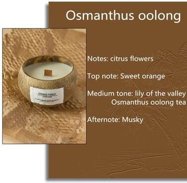 Uplift Picks Handmade Coconut Shell Candle Natural Soy Wax Aromatherapy Candle For Home Decor And Gifts osmanthus Oolong