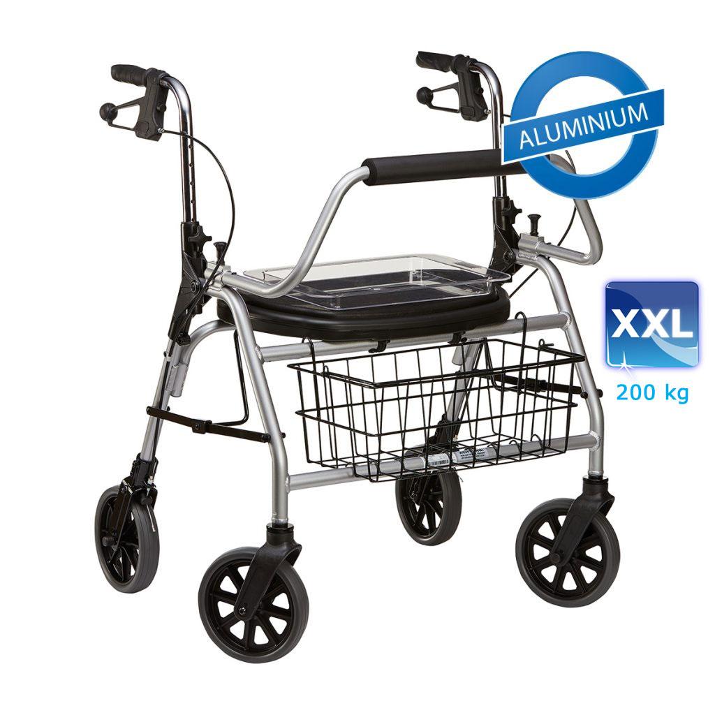Rollator XXL bis 200kg belastbar Sitzbreite 60cm - modernes Design