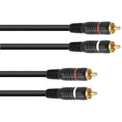 OMNITRONIC Cinch Kabel 2x2 0,6m