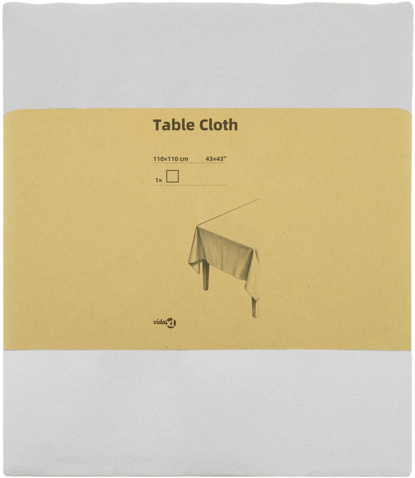 vidaXL Tissu de Table Blanc 110 x 110 cm Polyester Carré