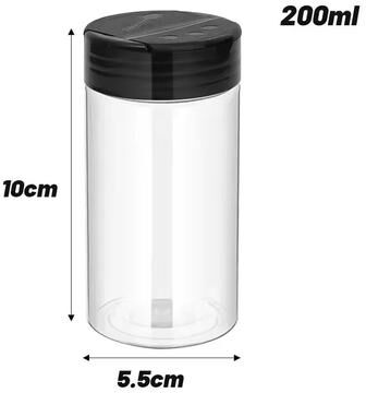 Uplift Treasures Plastic Spice Jars With Shaker Lids 200 Ml