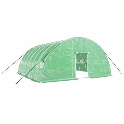 Helloshop26 - Gewächshauszelt für Pflanzen Blumen und Gemüse mit Stahlrahmen 36 m² 6 x 6 x 2,85 m grün 02_0044582
