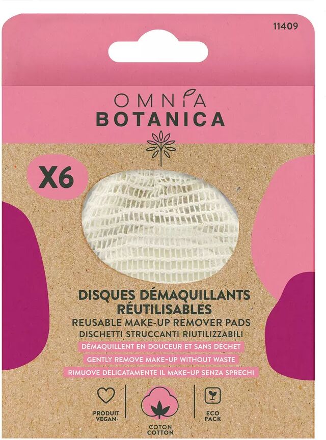 Omnia Botanica - Wiederverwendbares Wattepads Set, 6 Stk., Wiederverwendbare Wattepads, 6 Stück