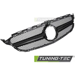 Sportgrill Schwarz glänzend mit Kameravorbereitung passend für Mercedes W205 18-21 / S205 18-21 / C205 18-23 / A205 18-23