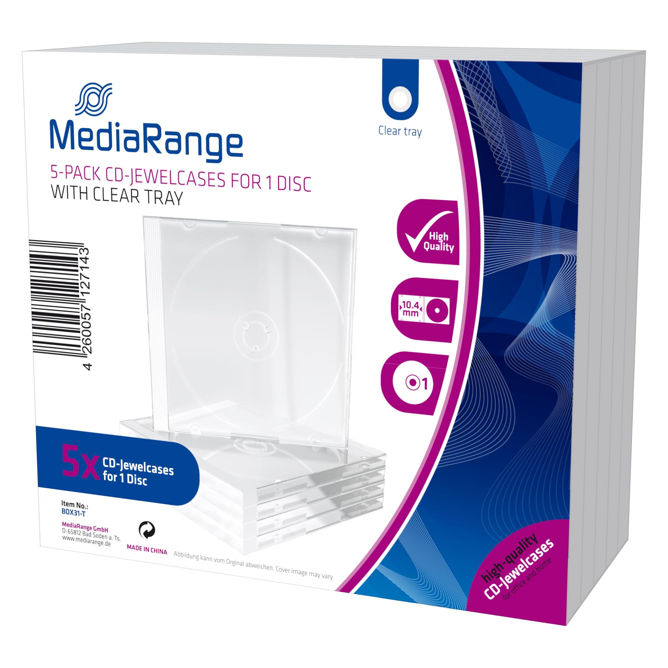 MediaRange CD / DVD Retail Pack 1er Jewel Cases 5Stk. (BOX31-T)