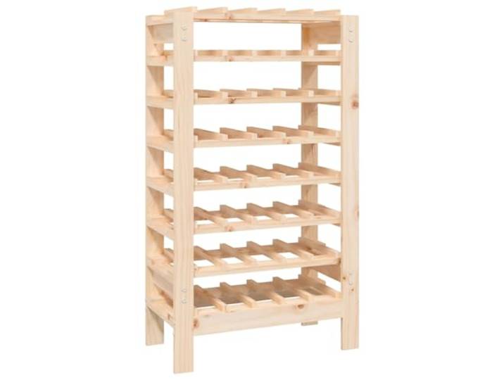 Weinständer aus massivem Kiefernholz, 61,5x30x107,5cm, für 40 Flaschen Massives Kiefernholz, rustikale Optik, Fassungsvermögen bis zu 40 Flaschen, stabiler Rahmen, Wandmontage