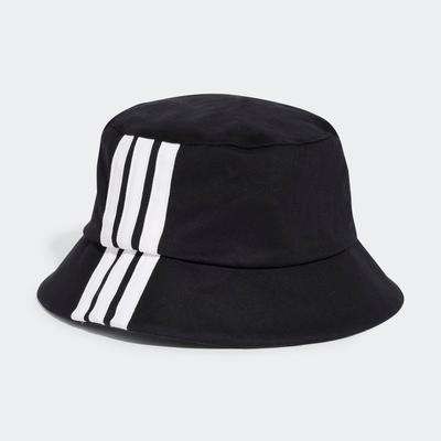 Beanie ADIDAS PERFORMANCE "3-STREIFEN STOFFHUT", Damen, schwarz-weiß (schwarz, weiß), Obermaterial: 100% Baumwolle, Mützen Beanie