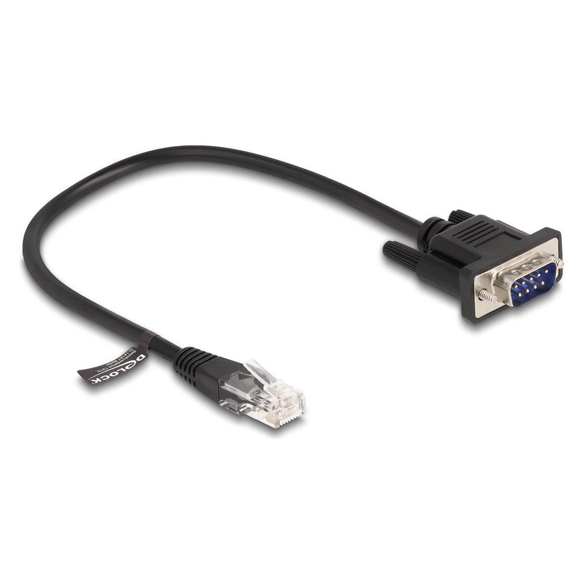 Delock Kabel RJ45 Stecker zu Seriell RS-232 D-Sub 9 Stecker 30 cm schwarz (0.30 m) (88008)