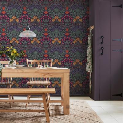Vliestapete "Garden", bunt (lila), H:10m L:10m, Vlies, WILLIAM MORRIS AT HOME, Tapeten, Design Tapeten