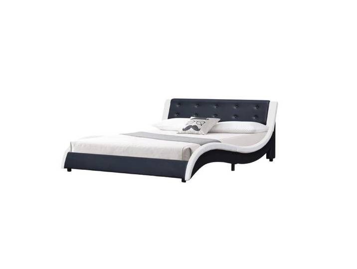 Lit une place Mathis 140x190 cm Blanc et Noir avec sommier inclus - MATHIS BLANC ET NOIR
