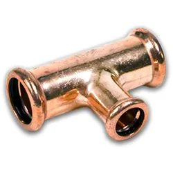 Kupfer Pressfitting T-Stück Mittelabgang reduziert, verschiedene Größen (Ausführung: 28 - 15 - 28 mm)