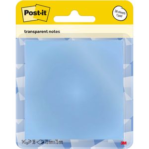 Post-it Haftnotizen Transparent Notes, pastellblau, 73 x 73mm, selbstklebend, 36 Blatt