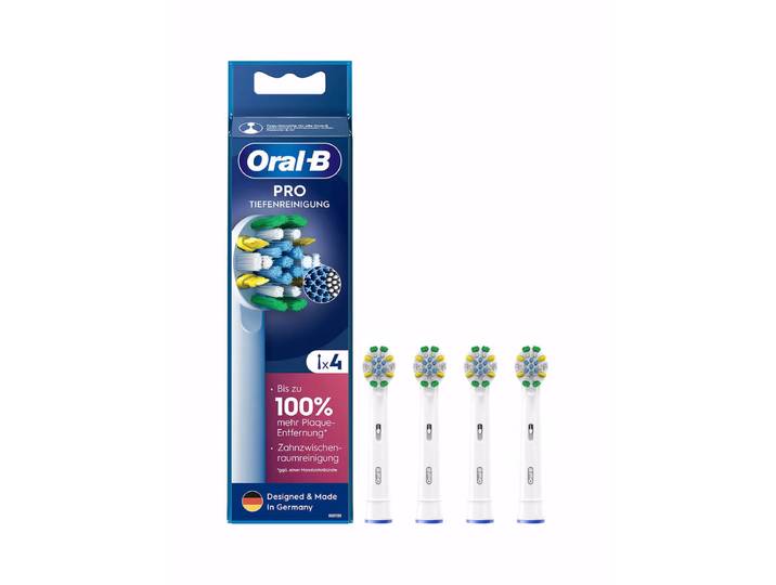 Oral-B Pro Tiefenreinigung 4St Ersatzzahnbürsten – Ersatzbürste/Zahnpflege Zubehör – weiss