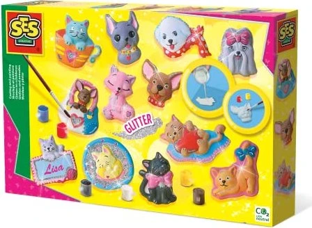 SES Gießen und Bemalen - Set Katzen und Hunde