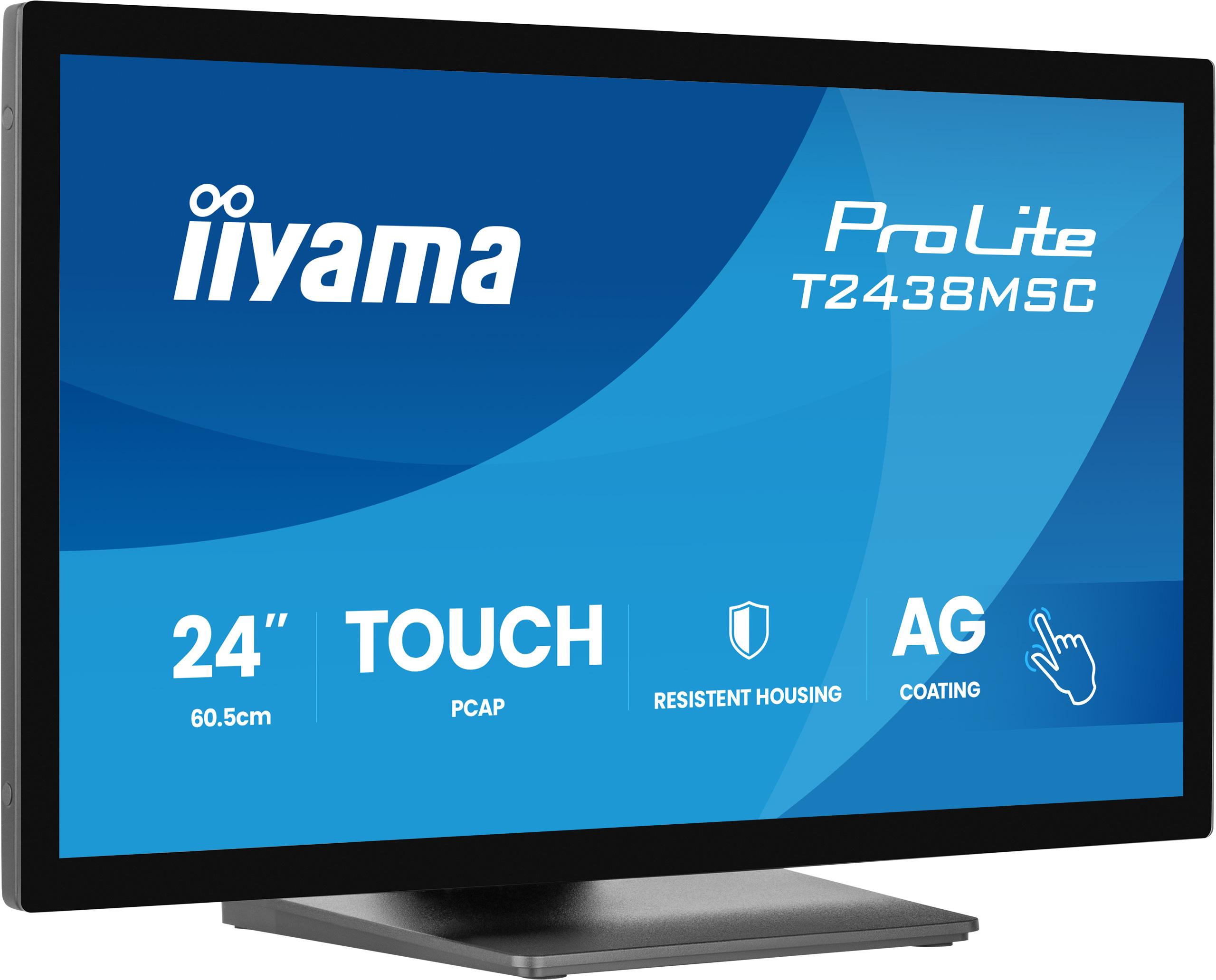iiyama ProLite T2438MSC-B2, 60,5 cm (23.8"), 1920 x 1080 Pixel, Full HD, LED, 5 ms, Schwarz