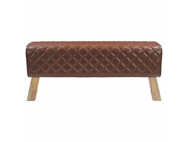 Banquette Cuisine - Brun - Banc salle à manger Rustique - 110x30x45 cm - Cuir véritable - Marron - diamant 4909