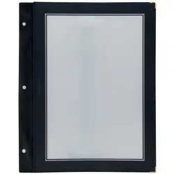 Securit® 5er-Set Einlagen für Speisekarten A4 "Wood" - Schwarz - 2 Ansichten pro Einlage