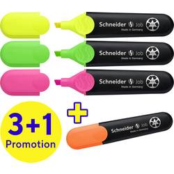 Schneider Schreibgeräte Textmarker Textmarker Job 4er Etui sortiert, 3+1 Aktion 115094 4 St.