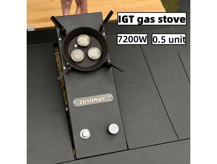 Cuisinière à gaz demi-unité IGT 7200W haute puissance en acier inoxydable plaque de brûleur IGT pliant Camping Igt brûleur à gaz barbecue gril cuisinière de bureau