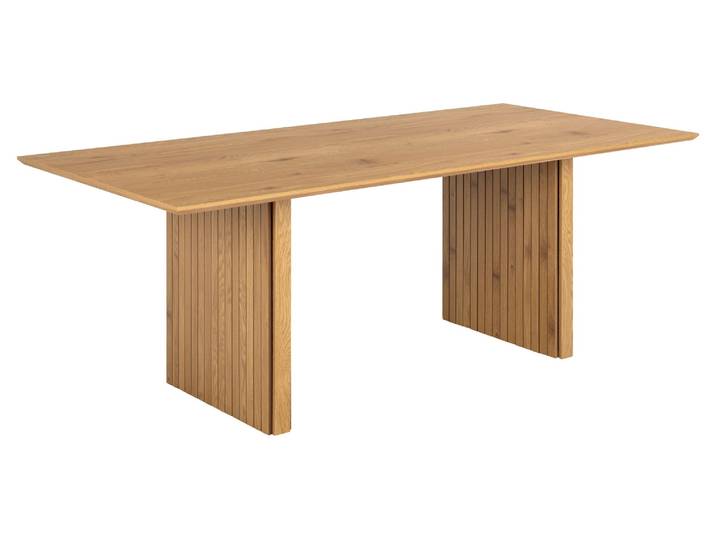 Esstisch ACTONA GROUP Colima , braun (wildeiche, wildeiche, wildeiche), B:210cm H:75cm T:100cm, Tische, Esstisch, Esstisch, matt Wildeiche rau Melamin mit lamellenfront, 210x100x75 cm