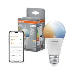 OSRAM E27 SMART+ MATTER Classic LED-Lampe 9,5W wie 75W Dimmbar Tunable White - Matter over WiFi, App- und Sprachsteuerung