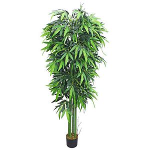 Decovego Kunstpflanze Bambus KF-JWT1638, im Topf, mit echten Bambusrohren, Höhe 210 cm