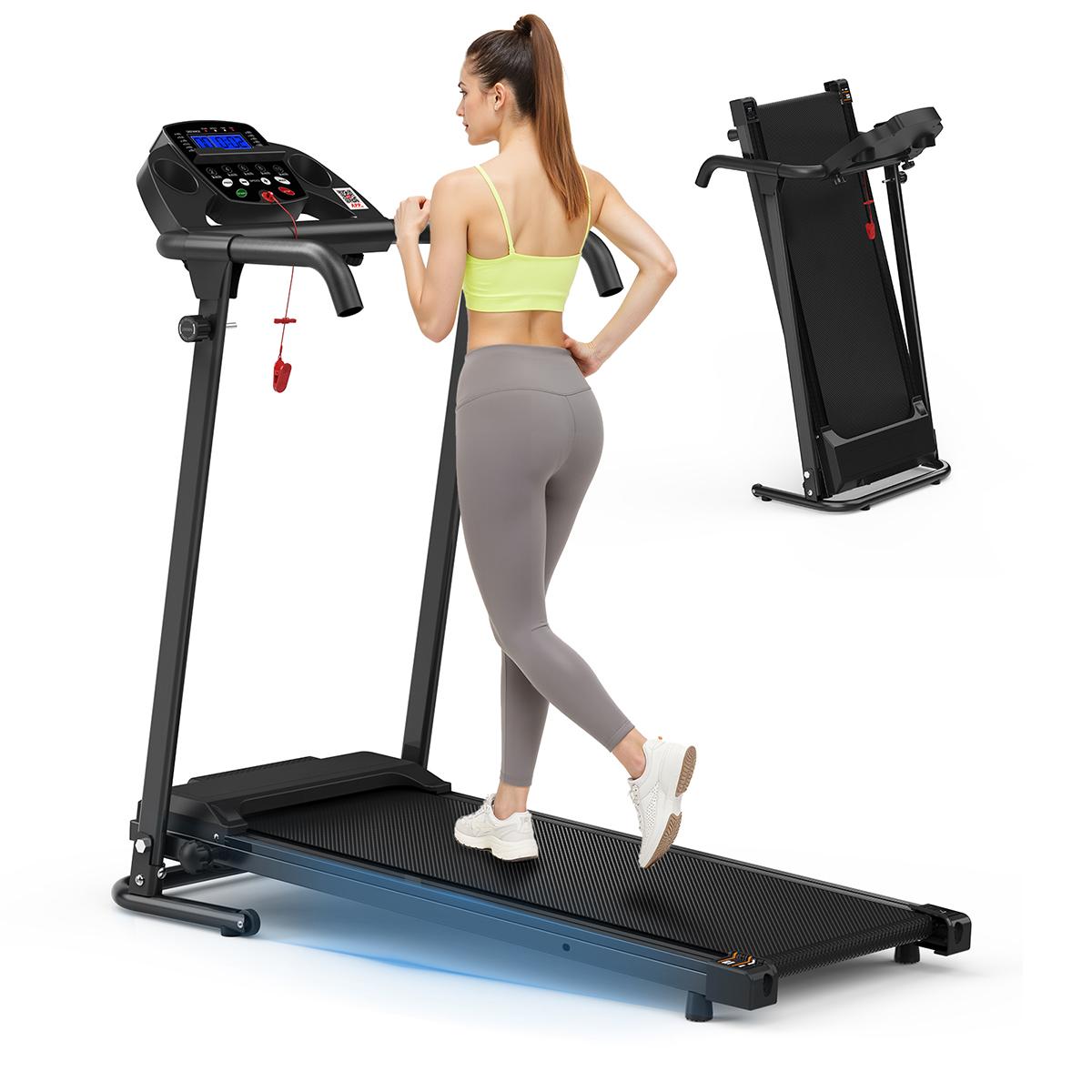 2 in 1 Laufband, Laufen und Joggen, kompakter Tragbare Schreibtisch Laufband für Haushalt Laufbänder von 120 kg Schwarz