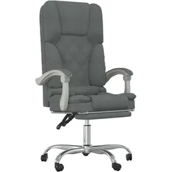 Helloshop26 - Massagesessel mit Liegefunktion für Büro Computerraum Arbeitszimmer dunkelgrauer Stoff 02_0025388