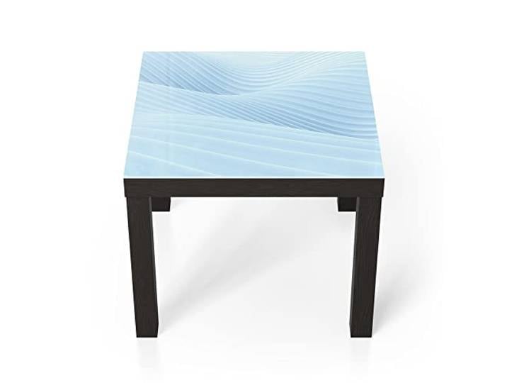 DEQORI Glastisch schwarz klein 55x55 cm Motiv Futuristische Wogen ausgefallener Beistelltisch aus Glas Hochglanz Couchtisch fürs Wohnzimmer moderner Couch Tisch mit Design